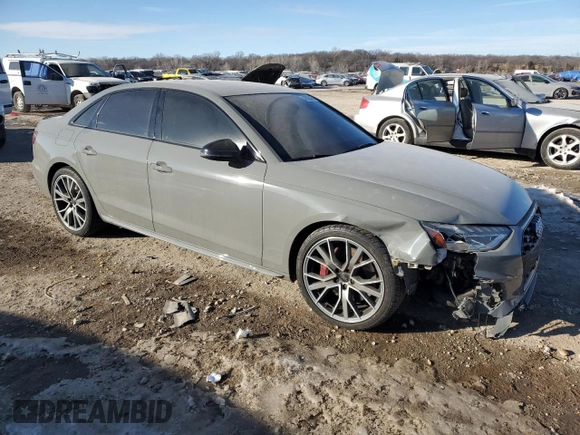 2021 Audi S4 Premium Plus with VIN WAUB4AF46MA012762, listed as a Copart auction lot 42128455 with 43,937 mi miles and Salvage Title. Bid and sale history available at carsss.com. Image 4.