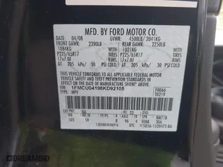 2008 Ford Escape Limited with VIN 1FMCU04198KD92105, listed as a IAAI auction lot 41559245 with 189,821 mi miles. Bid and sale history available at carsss.com. Image 9.