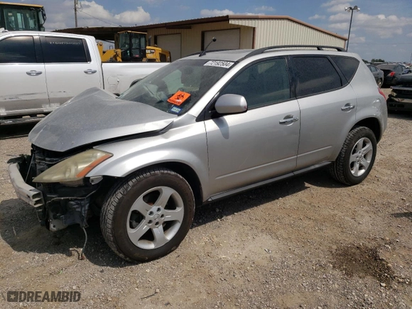 2003 Nissan Murano SL with VIN JN8AZ08T83W100636, listed as a Copart auction lot 72192504 with 0 mi miles and Salvage Title. Bid and sale history available at carsss.com. Image 1.
