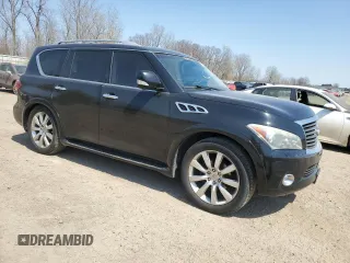 2012 Infiniti QX56 8-passenger with VIN JN8AZ2NC6C9317021, listed as a Copart auction lot 53662655 with 182,437 mi miles and Clean Title. Bid and sale history available at carsss.com. Image 4.