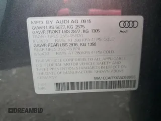 2016 Audi SQ5 Premium Plus with VIN WA1CCAFP0GA058655, listed as a Copart auction lot 83008654 with 67,587 mi miles and Salvage Title. Bid and sale history available at carsss.com. Image 13.