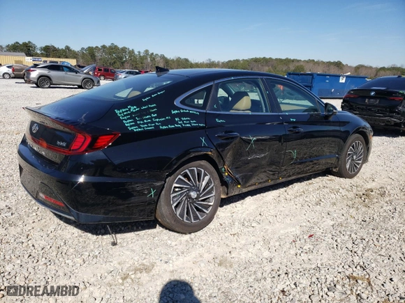 2023 Hyundai Sonata Hybrid Limited with VIN KMHL54JJ4PA071036, listed as a Copart auction lot 46209985 with 33,161 mi miles and Salvage Title. Bid and sale history available at carsss.com. Image 3.