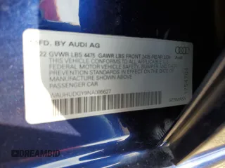 2022 Audi A3 Premium Plus z VIN WAUHUDGY9NA086627, wystawiony jako Copart lot #73651844 z przebiegiem 42 778 mil mil oraz Szkoda całkowita • Salvage title. Historia ofert i sprzedaży dostępna na DreamBid. Obrazek 12.