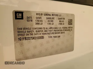 2019 Chevrolet Corvette 1LT with VIN 1G1YB2D75K5100805, listed as a Copart auction lot 51182435 with 59,512 mi miles and Salvage title. Bid and sale history available at DreamBid. Image 12.