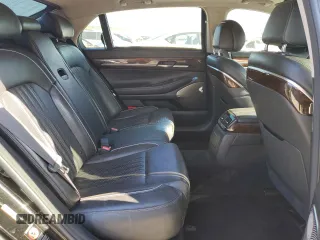2018 Genesis G90 3.3T Premium with VIN KMHG34JA9JU043049, listed as a Copart auction lot 76592864 with 95,999 mi miles and Salvage Title. Bid and sale history available at carsss.com. Image 10.