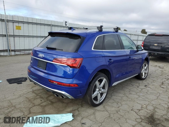 2022 Audi SQ5 Premium Plus with VIN WA1B4AFY7N2049525, listed as a Copart auction lot 54651604 with 22,554 mi miles and . Bid and sale history available at DreamBid. Image 3.