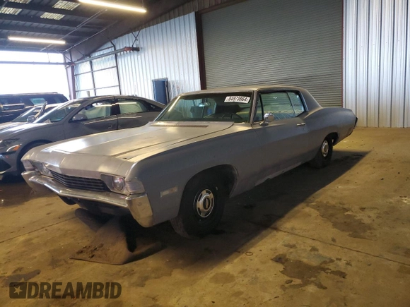 1968 Chevrolet Impala с VIN 164478C112689, выставлен на аукционе Copart как лот 84973864 с пробегом 59 255 миль миль и Чистый • Clean title. История ставок и продаж доступна на DreamBid. Изображение 1.