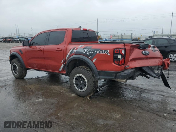 2024 Ford Ranger Raptor with VIN 1FTER4LRXRLE11947, listed as a Copart auction lot 68929944 with 7,512 mi miles and Salvage Title. Bid and sale history available at carsss.com. Image 2.