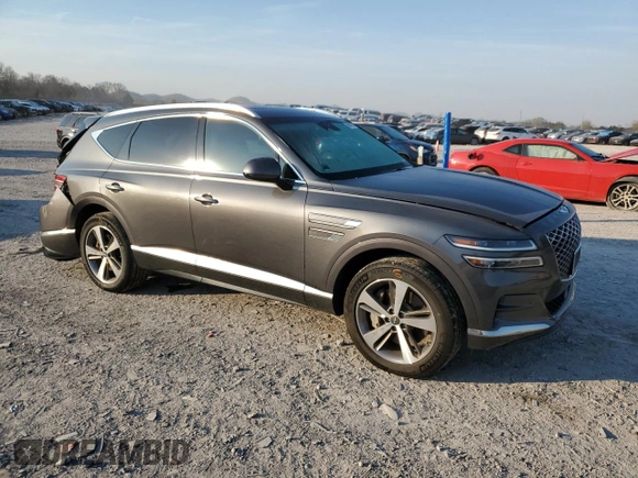 2021 Genesis GV80 with VIN KMUHCESC3MU060848, listed as a Copart auction lot 50980675 with 64,684 mi miles and Salvage title. Bid and sale history available at DreamBid. Image 4.