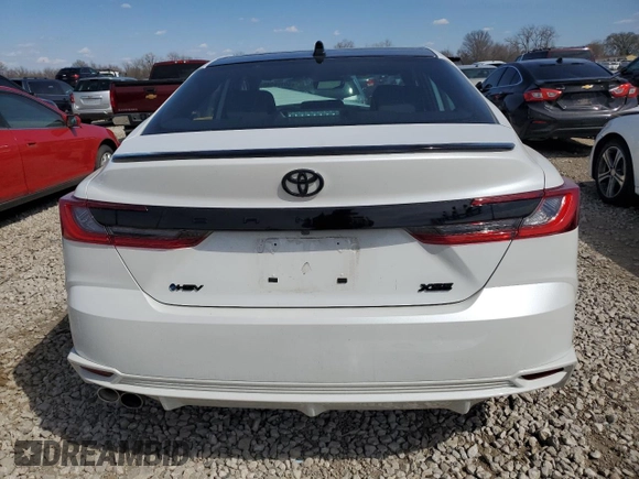 2025 Toyota Camry LE with VIN 4T1DAACKXSU052793, listed as a Copart auction lot 50166545 with 8,577 mi miles and Salvage Title. Bid and sale history available at DreamBid. Image 6.