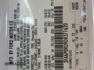 2013 Ford Fusion Titanium Hybrid with VIN 3FA6P0RU9DR371620, listed as a Copart auction lot 53141575 with 176,972 mi miles and Salvage Title. Bid and sale history available at carsss.com. Image 13.