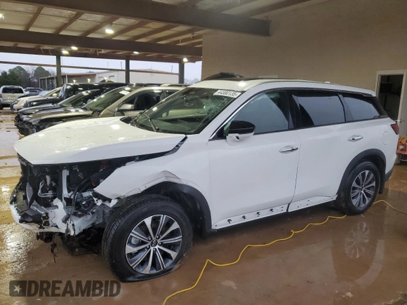 2025 Infiniti QX60 с VIN 5N1AL1ER5SC336507, выставлен на аукционе Copart как лот 44580135 с пробегом 618 миль миль и Списание • Salvage title. История ставок и продаж доступна на DreamBid. Изображение 1.