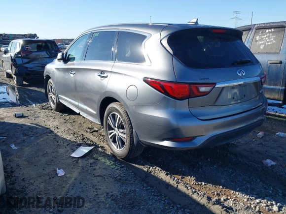 2019 Infiniti QX60 LUXE with VIN 5N1DL0MN7KC532048, listed as a IAAI auction lot 41206582 with 77,675 mi miles. Bid and sale history available at carsss.com. Image 3.
