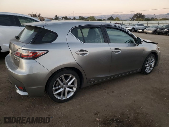 2017 Lexus CT with VIN JTHKD5BH9H2289603, listed as a Copart auction lot 80085064 with 104,419 mi miles and Salvage Title. Bid and sale history available at carsss.com. Image 3.