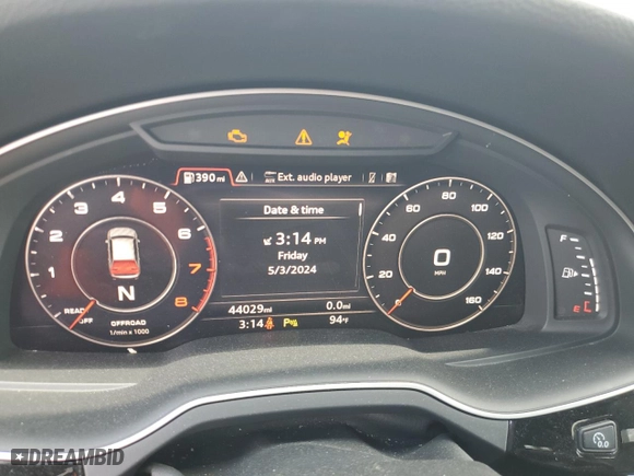 2019 Audi Q7 Prestige with VIN WA1VAAF7XKD010361, listed as a Copart auction lot 53637504 with 44029 miles and Salvage Title. Bid and sale history available at carsss.com. Image 9.