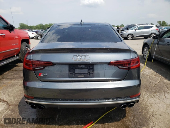 2018 Audi S4 Prestige with VIN WAUC4AF49JA069344, listed as a Copart auction lot 63826864 with 38,690 mi miles and Salvage Title. Bid and sale history available at carsss.com. Image 6.