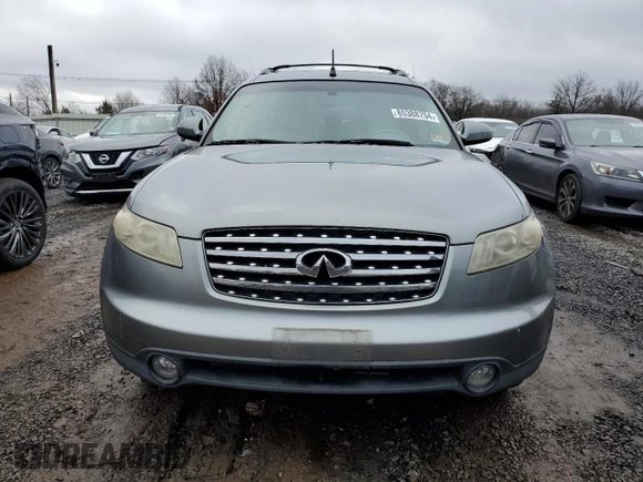 2005 Infiniti FX z VIN JNRAS08W45X205908, wystawiony jako Copart lot #85388704 z przebiegiem 233 492 mil mil oraz Tytuł czysty. Historia ofert i sprzedaży dostępna na DreamBid. Obrazek 5.