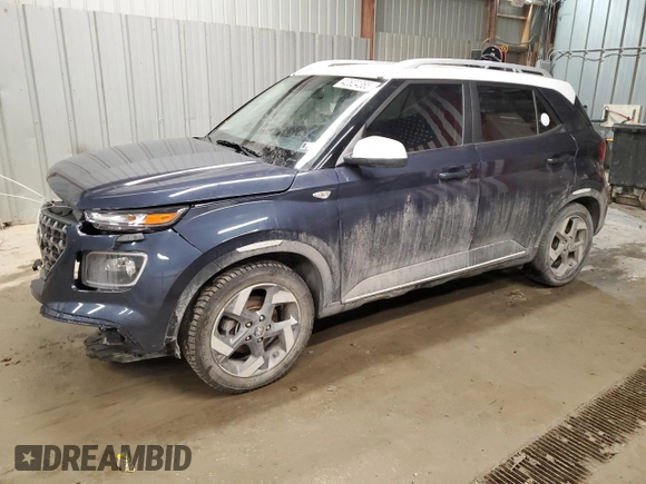 2022 Hyundai Venue Limited z VIN KMHRC8A37NU153198, wystawiony jako Copart lot #42624385 z przebiegiem 33 185 mil mil oraz Szkoda całkowita • Salvage title. Historia ofert i sprzedaży dostępna na DreamBid. Obrazek 1.