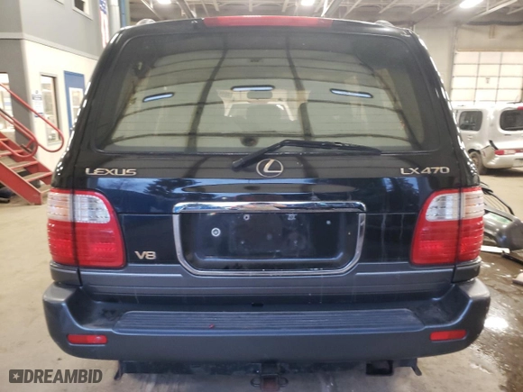 1999 Lexus LX 470 Luxury SUV with VIN JT6HT00W0X0031040, listed as a Copart auction lot 46917885 with 212,462 mi miles and Salvage Title. Bid and sale history available at carsss.com. Image 6.
