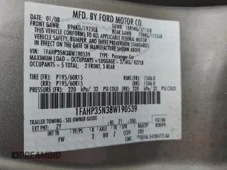 2008 Ford Focus SE with VIN 1FAHP35N38W190539, listed as a Copart auction lot 54682845 with 36,661 mi miles and Salvage Title. Bid and sale history available at carsss.com. Image 12.