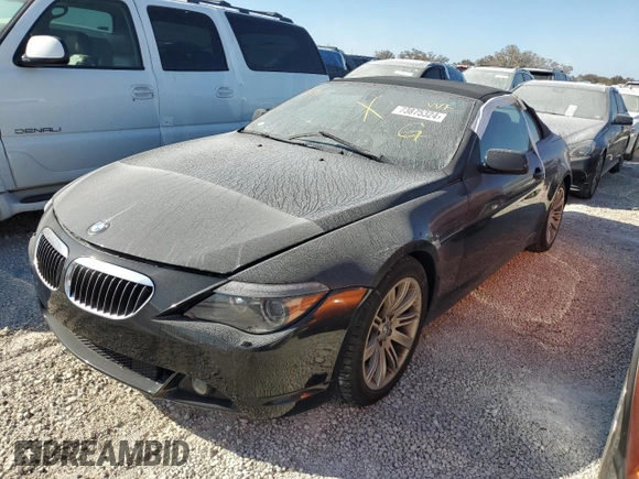 2007 BMW 6 Series 650i with VIN WBAEK135X7CN81963, listed as a Copart auction lot 73875324 with 0 mi miles and Salvage Title. Bid and sale history available at carsss.com. Image 1.