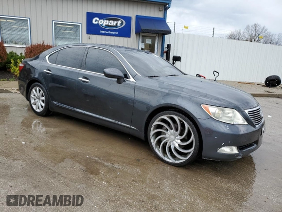 2007 Lexus LS 460 with VIN JTHBL46F075041503, listed as a Copart auction lot 50299465 with 192,076 mi miles and Salvage Title. Bid and sale history available at DreamBid. Image 4.