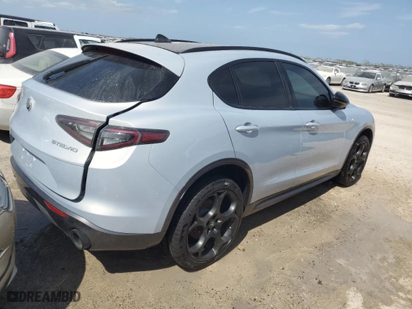 2024 Alfa Romeo Stelvio Veloce with VIN ZASPAKBN5R7D81081, listed as a Copart auction lot 74587934 with 0 mi miles and Non Repairable. Bid and sale history available at carsss.com. Image 3.