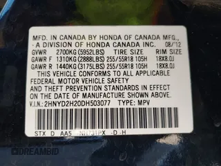 2013 Acura MDX with VIN 2HNYD2H20DH503077, listed as a IAAI auction lot 41652090 with 332,503 mi miles. Bid and sale history available at carsss.com. Image 9.