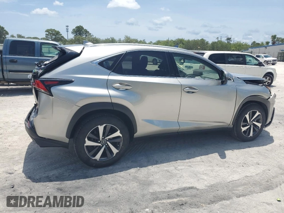 2021 Lexus NX 300 with VIN JTJGARBZ4M2180456, listed as a Copart auction lot 59181055 with 45,456 mi miles and Salvage title. Bid and sale history available at DreamBid. Image 3.