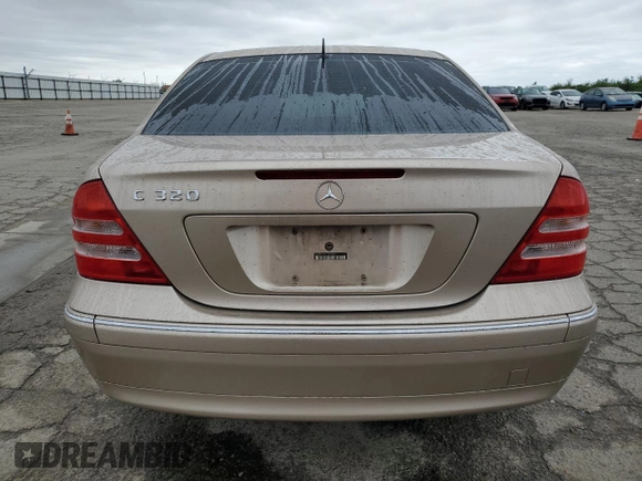 2001 Mercedes-Benz C 320 with VIN WDBRF64J61F054850, listed as a Copart auction lot 51119775 with 191,227 mi miles and Salvage Title. Bid and sale history available at DreamBid. Image 6.