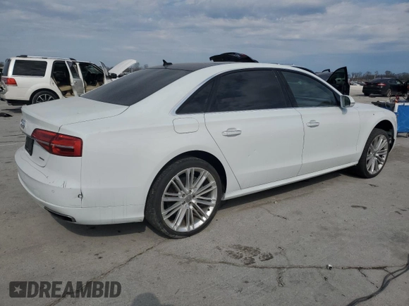 2017 Audi A8 z VIN WAU44AFD2HN009512, wystawiony jako Copart lot #50818385 z przebiegiem 44 175 mil mil oraz Szkoda całkowita • Salvage title. Historia ofert i sprzedaży dostępna na DreamBid. Obrazek 3.
