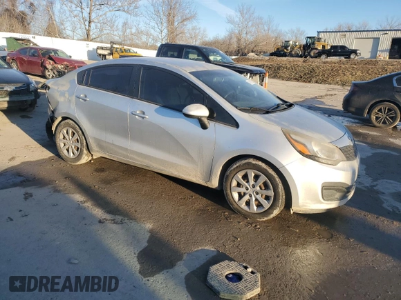 2015 Kia Rio LX with VIN KNADM4A30F6484857, listed as a Copart auction lot 46758725 with 131,930 mi miles and Salvage Title. Bid and sale history available at carsss.com. Image 4.
