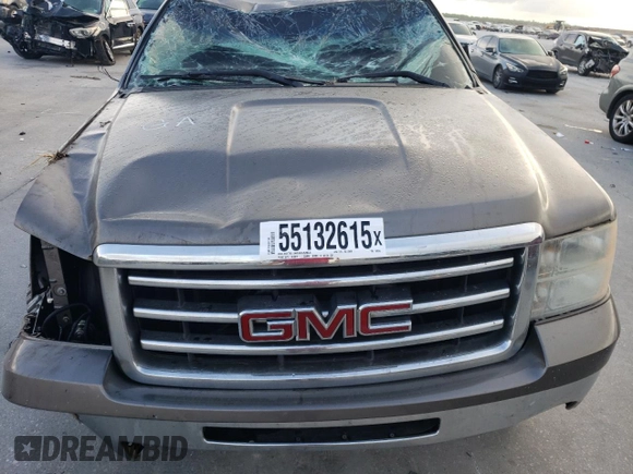 2013 GMC Sierra 1500 SLE with VIN 3GTP1VE07DG163585, listed as a Copart auction lot 55132615 with Not provided miles and Salvage title. Bid and sale history available at DreamBid. Image 11.