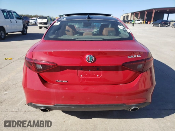 2019 Alfa Romeo Giulia Sport with VIN ZARFAMAN2K7612385, listed as a Copart auction lot 81651414 with 28,954 mi miles and Salvage Title. Bid and sale history available at carsss.com. Image 6.