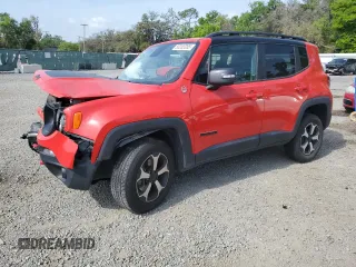 2020 Jeep Renegade Trailhawk z VIN ZACNJBC19LPL45977, wystawiony jako Copart lot #50263085 z przebiegiem 104 709 mil mil oraz Nie do naprawy • Non repairable. Historia ofert i sprzedaży dostępna na DreamBid. Obrazek 1.