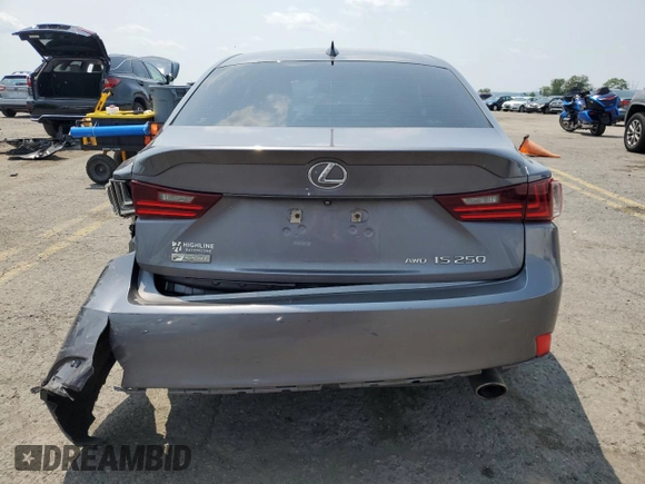 2015 Lexus IS 250 with VIN JTHCF1D21F5020586, listed as a Copart auction lot 60641525 with 156,302 mi miles and Salvage title. Bid and sale history available at DreamBid. Image 6.