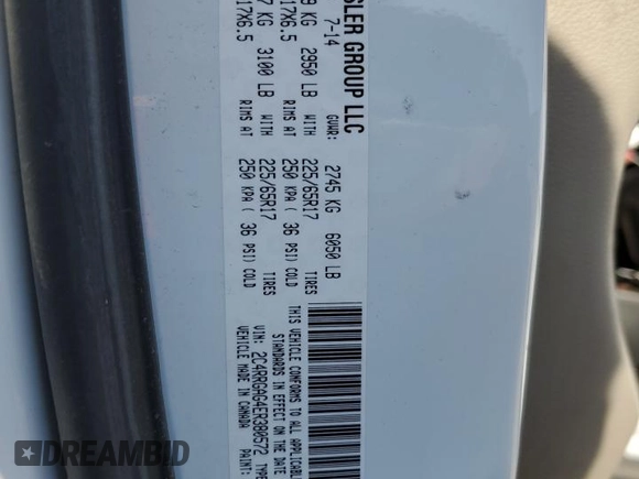 2014 Ram Cargo Van Tradesman with VIN 2C4RRGAG4ER380572, listed as a Copart auction lot 56600045 with 141,036 mi miles and Non repairable. Bid and sale history available at DreamBid. Image 13.