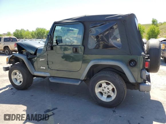 2002 Jeep Wrangler Sport с VIN 1J4FA49SX2P738105, выставлен на аукционе Copart как лот 60320775 с пробегом 402 518 миль миль и Списание • Salvage title. История ставок и продаж доступна на DreamBid. Изображение 2.