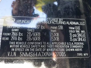 2022 Hyundai Santa Fe XRT z VIN 5NMS64AJXNH427005, wystawiony jako IAAI lot #41825727 z przebiegiem 35 435 mil mil oraz . Historia ofert i sprzedaży dostępna na DreamBid. Obrazek 9.