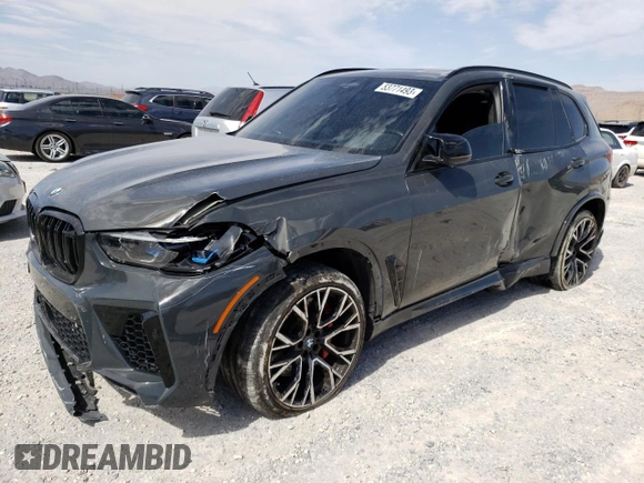 2022 BMW X5 M z VIN 5YMJU0C09N9L15281, wystawiony jako Copart lot #53771493 z przebiegiem Nie podano mil oraz . Historia ofert i sprzedaży dostępna na DreamBid. Obrazek 1.