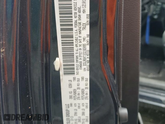 2014 Ram 1500 Express with VIN 3C6JR6AT1EG182095, listed as a Copart auction lot 53888745 with 105,798 mi miles and Salvage title. Bid and sale history available at DreamBid. Image 12.