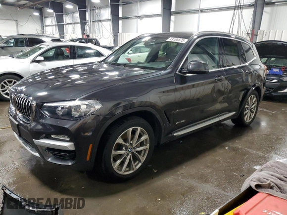 2018 BMW X3 xDrive30i with VIN 5UXTR9C58JLD63887, listed as a Copart auction lot 49168675 with 100,613 mi miles and Salvage Title. Bid and sale history available at carsss.com. Image 1.