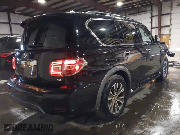 2020 Nissan Armada SL with VIN JN8AY2NC1L9615589, listed as a IAAI auction lot 41707641 with 95,887 mi miles. Bid and sale history available at carsss.com. Image 4.