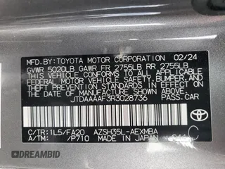 2024 Toyota Crown XLE with VIN JTDAAAAF3R3028736, listed as a Copart auction lot 50544405 with 52,117 mi miles and Salvage title. Bid and sale history available at DreamBid. Image 12.