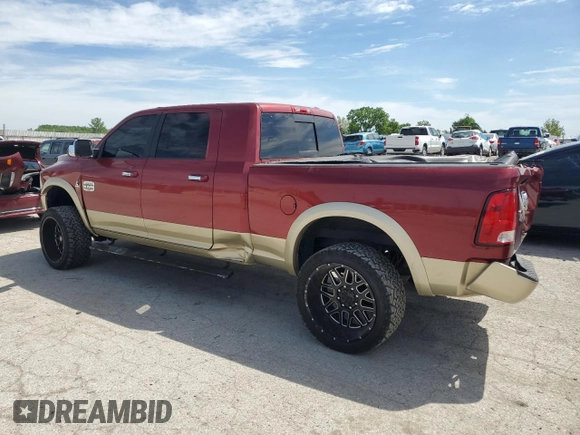 2011 Ram 2500 Laramie Longhorn с VIN 3D7UT2HL5BG567926, выставлен на аукционе Copart как лот 57581085 с пробегом 263 402 миль миль и Списание • Salvage title. История ставок и продаж доступна на DreamBid. Изображение 2.