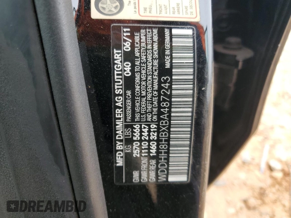 2011 Mercedes-Benz E 350 Luxury with VIN WDDHH8HBXBA487243, listed as a Copart auction lot 48309135 with 130,920 mi miles and Salvage Title. Bid and sale history available at DreamBid. Image 14.