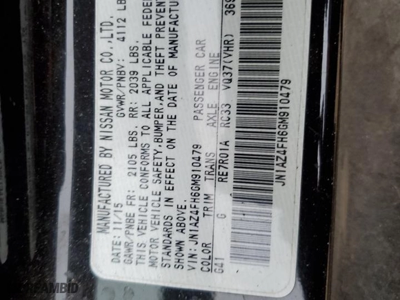 2016 Nissan 370Z Touring with VIN JN1AZ4FH6GM910479, listed as a Copart auction lot 44689315 with NaN miles and Salvage Title. Bid and sale history available at carsss.com. Image 12.