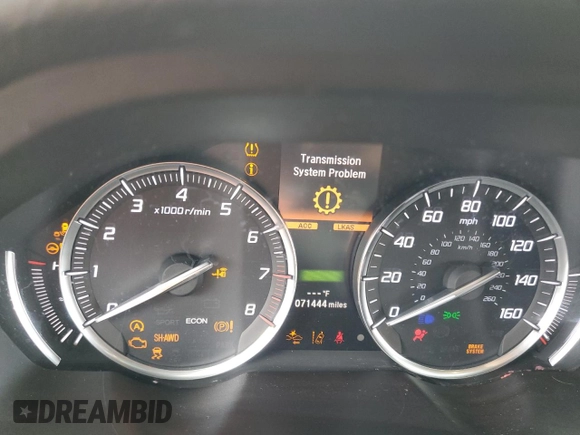 2018 Acura TLX Advance with VIN 19UUB3F70JA001115, listed as a Copart auction lot 46698185 with 71,444 mi miles and Salvage title. Bid and sale history available at DreamBid. Image 9.