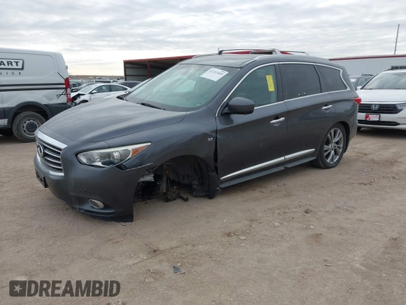 2014 Infiniti QX60 with VIN 5N1AL0MM6EC545890, listed as a IAAI auction lot 41212469 with 125,955 mi miles and . Bid and sale history available at DreamBid. Image 2.