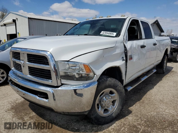 2012 Ram 2500 ST with VIN 3C6UD5HL9CG291025, listed as a Copart auction lot 52954905 with 114,634 mi miles and Salvage Title. Bid and sale history available at carsss.com. Image 1.